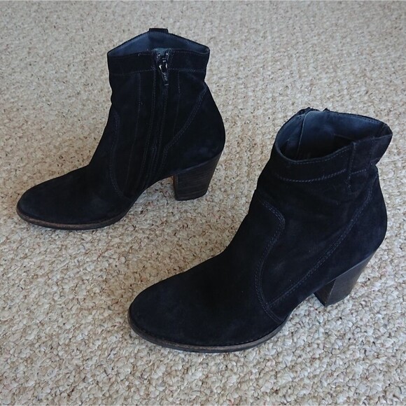 Paul Green Jax Black Suede Ankle Boots size 8.5 - Picture 4 of 12